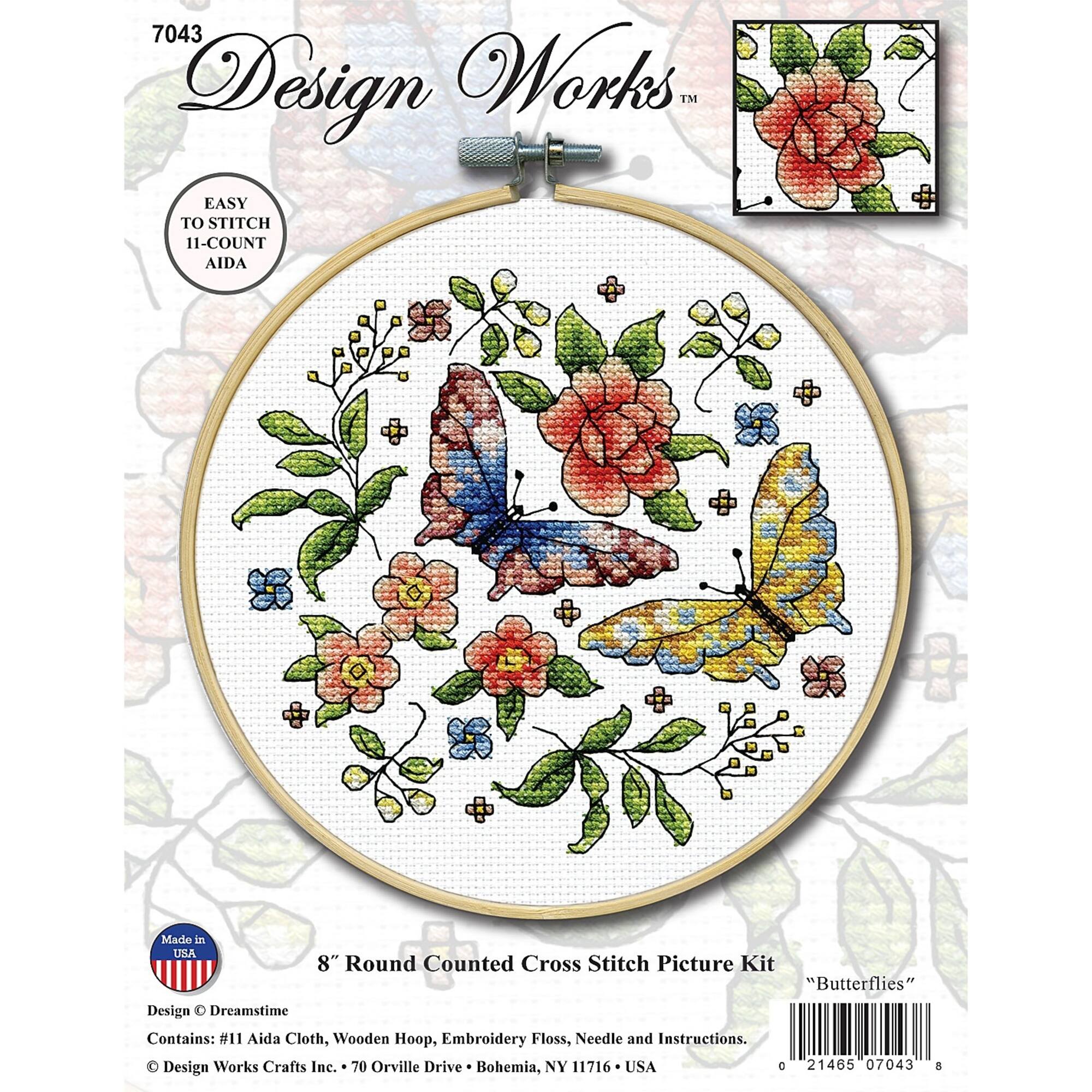 Design Works™ 8'' Round Butterfly Counted Cross Stitch Kit